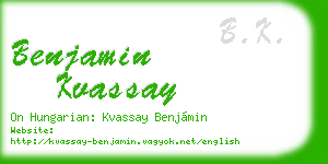 benjamin kvassay business card